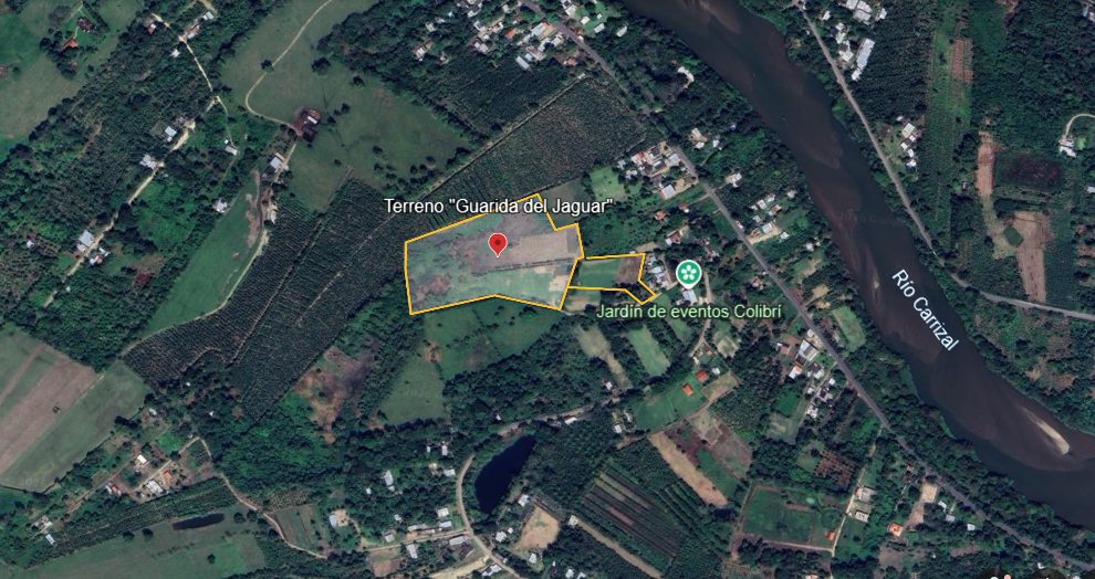 Ubicación satelital de Privada BALAM junto al Río Carrizal